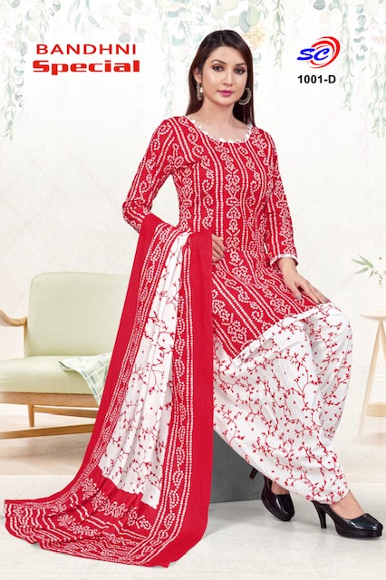 Sc Bandhni Cotton Printed Dress Material Catalog